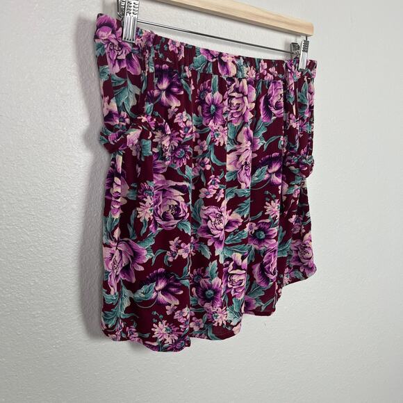American Eagle Outfitters Size Large Gauzy Floral Lightweight Pull On Mini Skirt - Picture 2 of 6